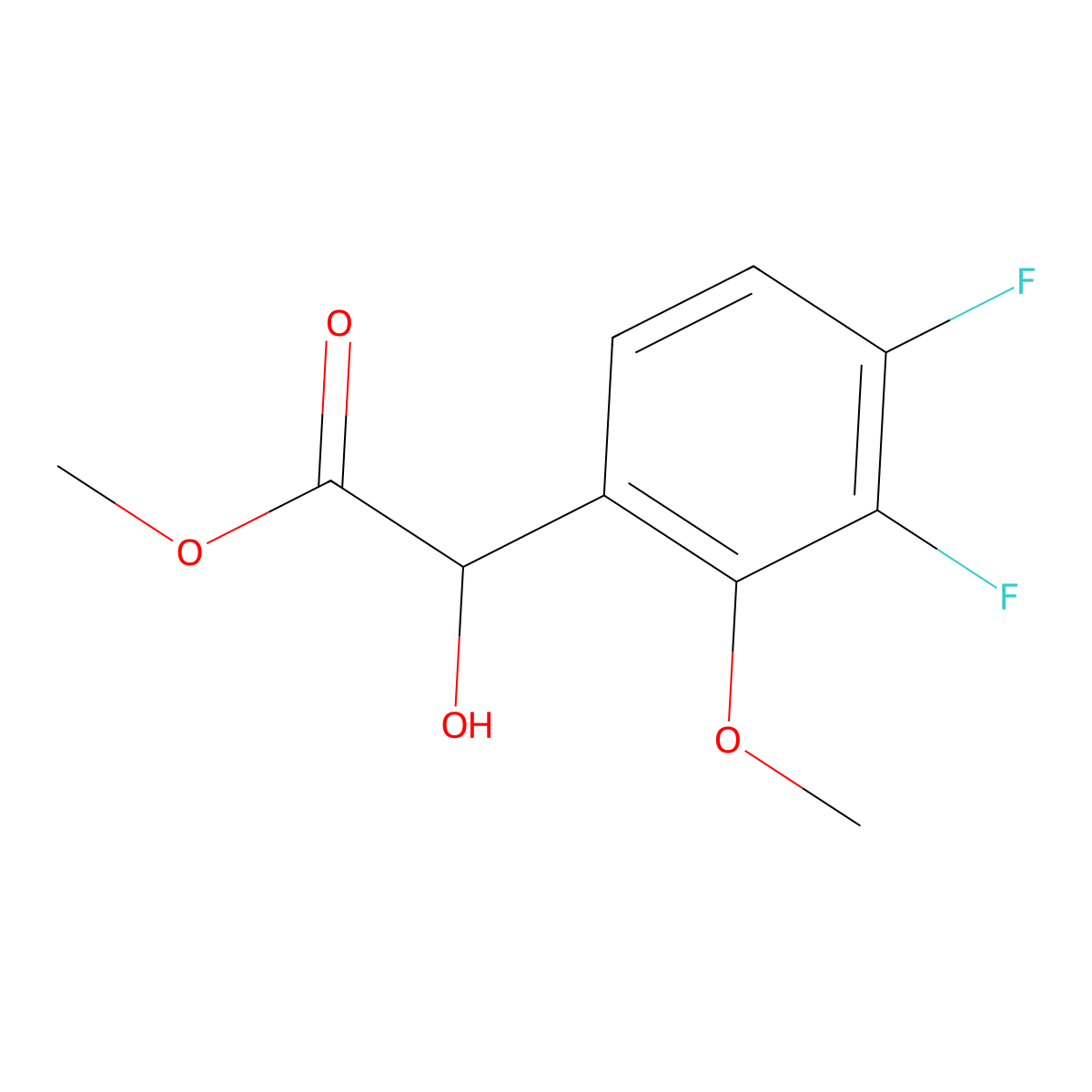 Methyl 2-(3,4-difluoro-2-methoxyphenyl)-2-hydroxyacetate molecular structure, CAS 1892278-24-8