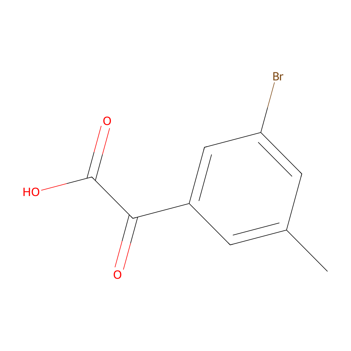 2-(3-Bromo-5-methylphenyl)-2-oxoacetic acid molecular structure, CAS 1892297-30-1