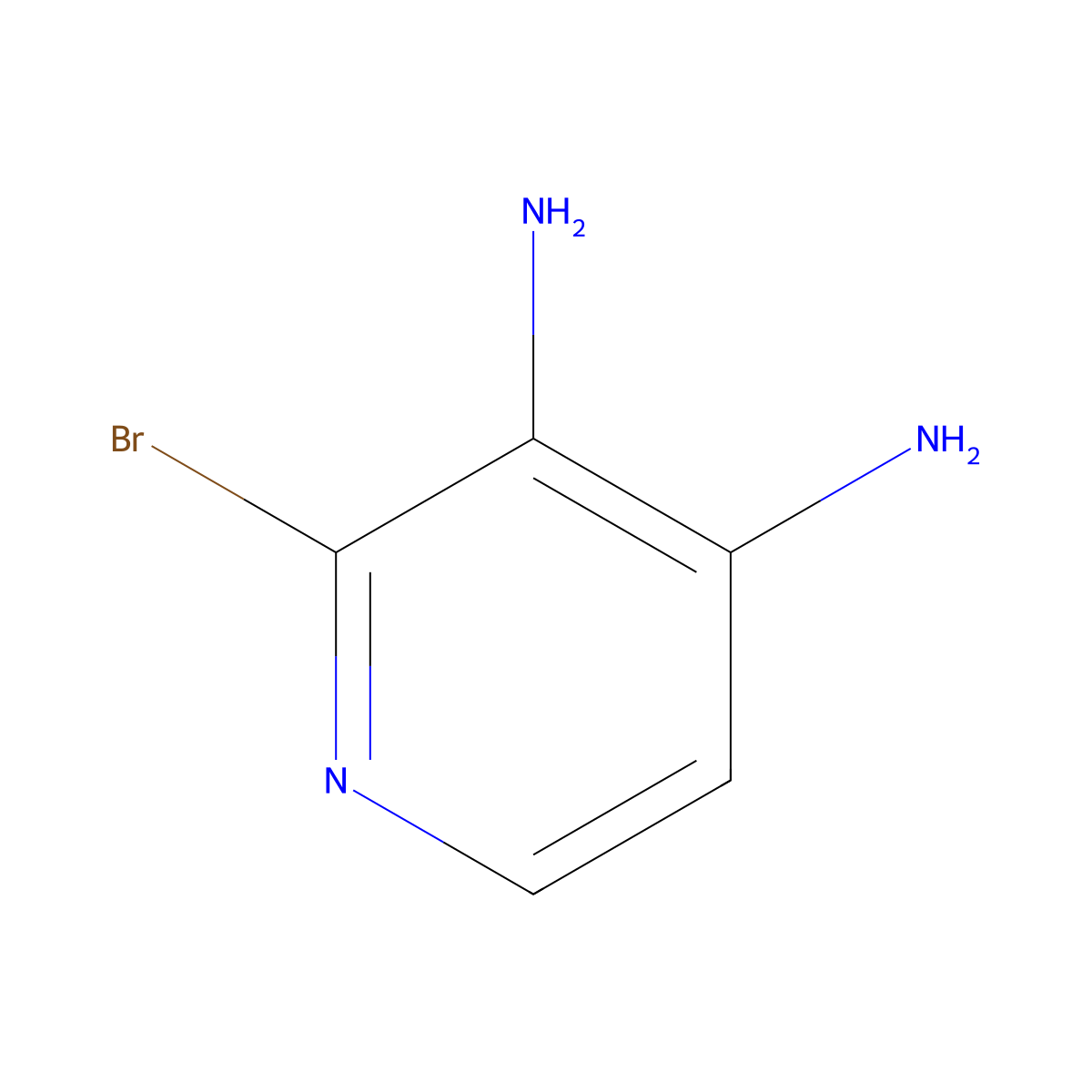 2-Bromopyridine-3,4-diamine molecular structure, CAS 189230-41-9