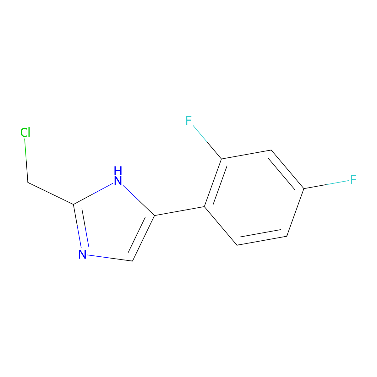 2-(chloromethyl)-5-(2,4-difluorophenyl)-1H-imidazole molecular structure, CAS 1892350-53-6