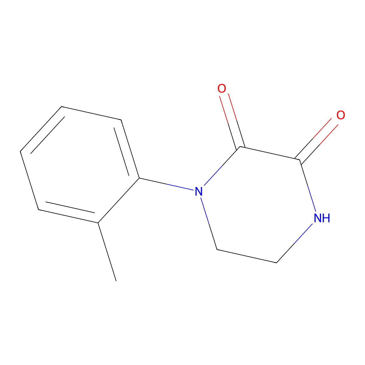 1-(2-Methylphenyl)piperazine-2,3-dione molecular structure, CAS 1892366-24-3