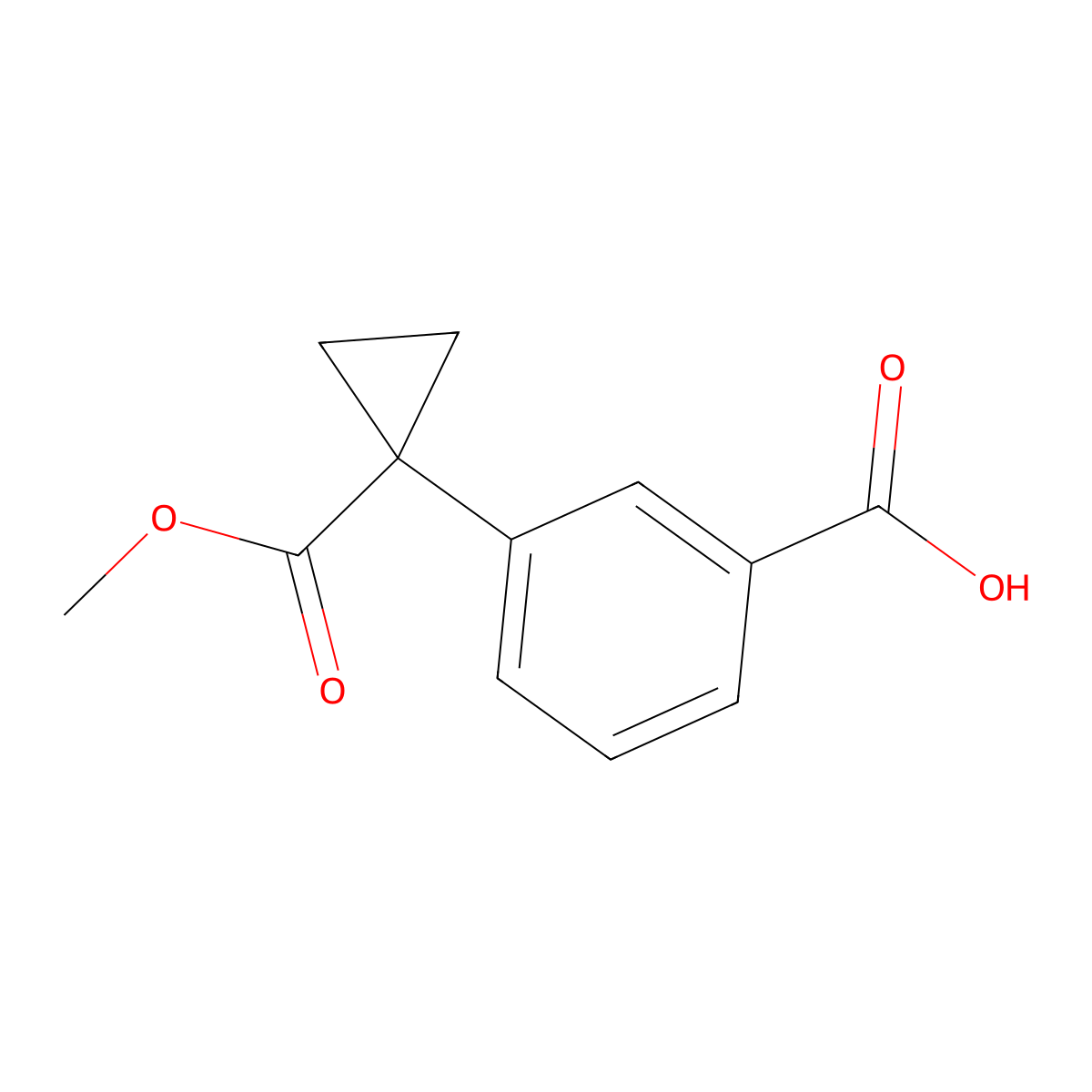 3-[1-(Methoxycarbonyl)cyclopropyl]benzoic acid molecular structure, CAS 1892370-09-0