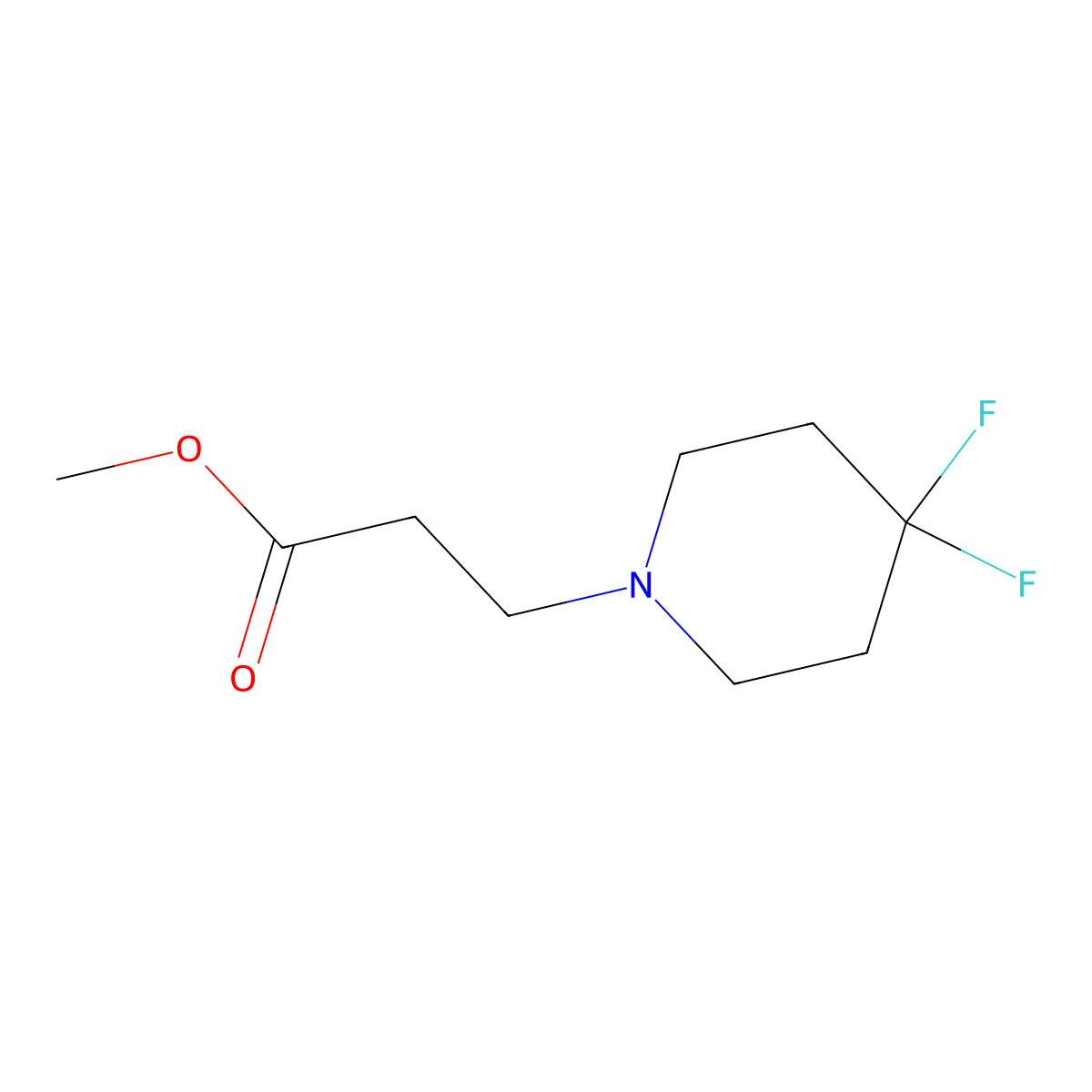 3-(4,4-Difluoro-piperidin-1-yl)-propionic acid methyl ester molecular structure, CAS 1892376-26-9