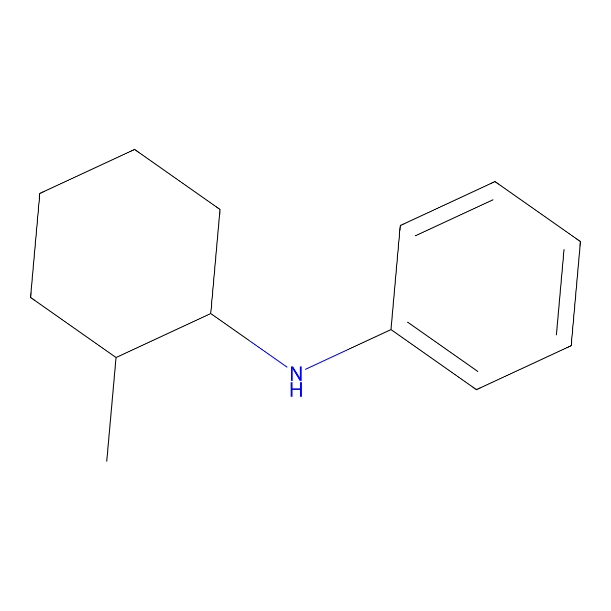 Benzenamine, N-(2-methylcyclohexyl)- molecular structure, CAS 189238-63-9