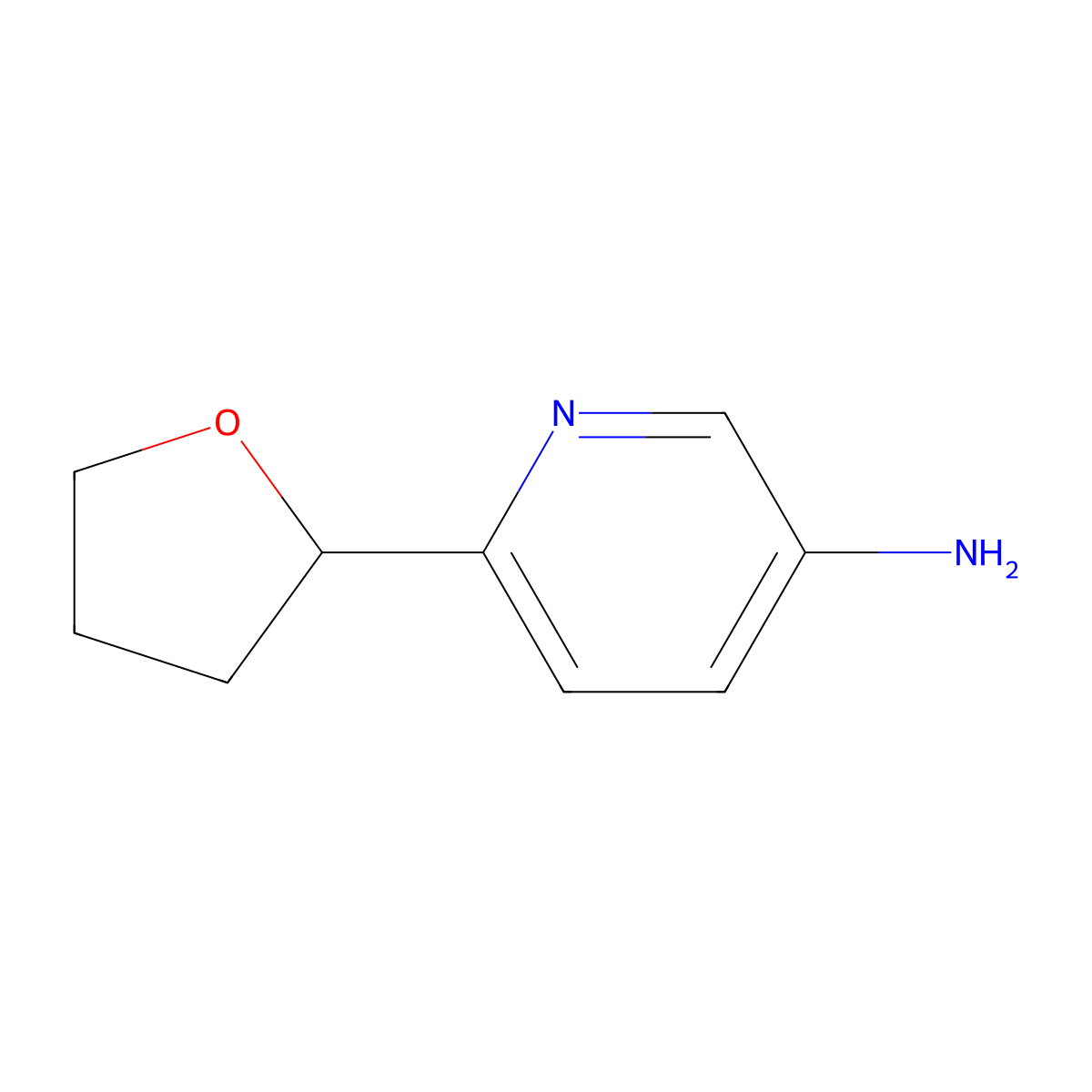 6-(Oxolan-2-yl)pyridin-3-amine molecular structure, CAS 1892386-53-6