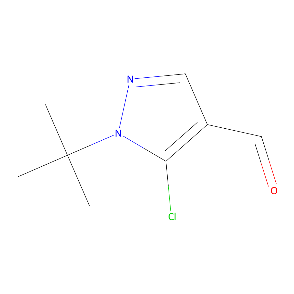 1-(Tert-butyl)-5-chloro-1H-pyrazole-4-carbaldehyde molecular structure, CAS 1892389-91-1