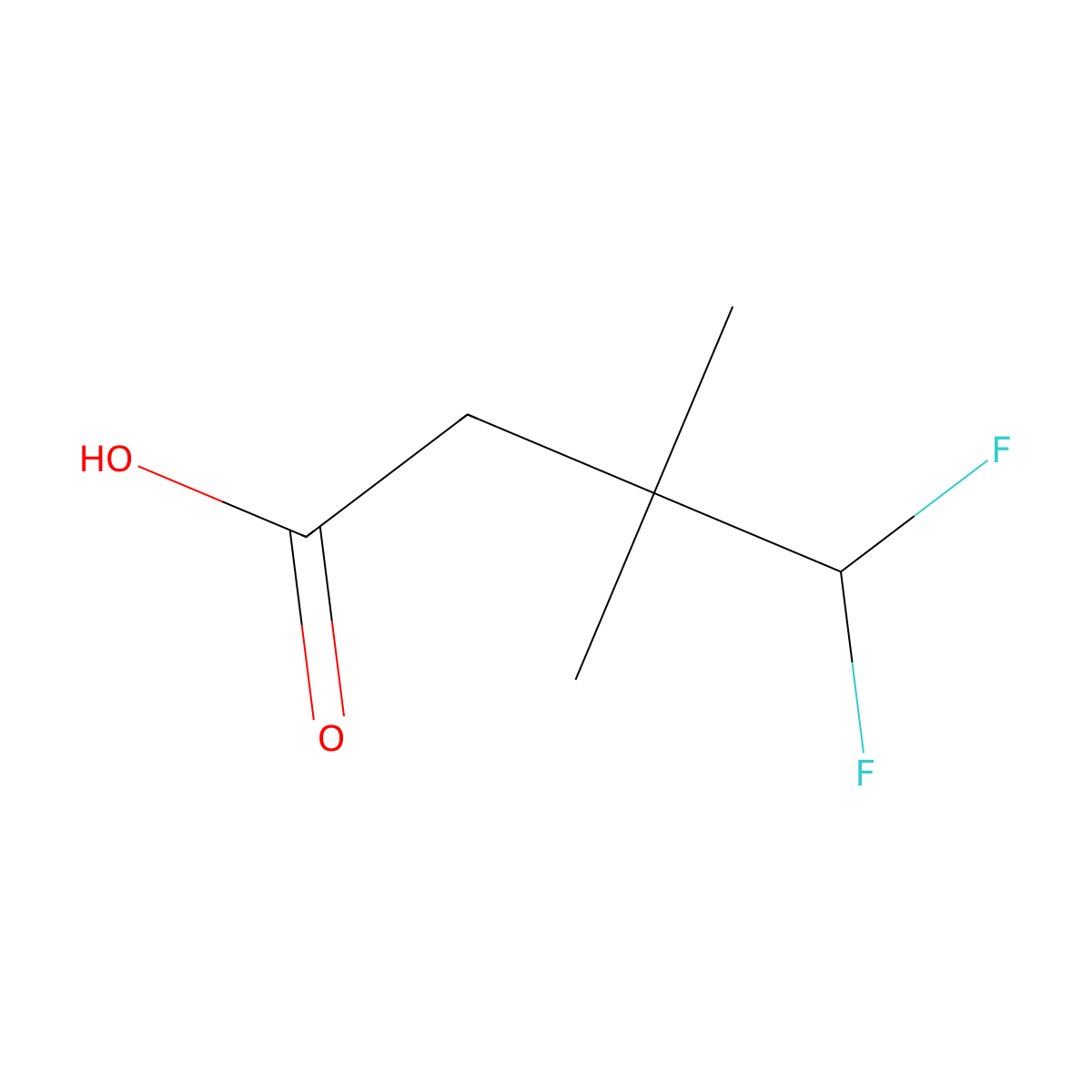 4,4-Difluoro-3,3-dimethylbutanoic acid molecular structure, CAS 1892397-17-9