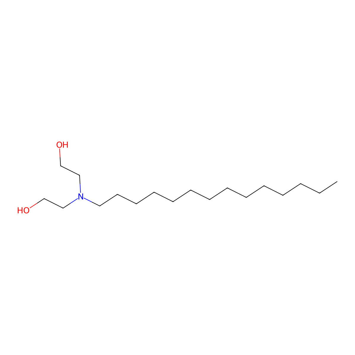 2,2'-(Tetradecylimino)bis(ethanol) molecular structure, CAS 18924-66-8