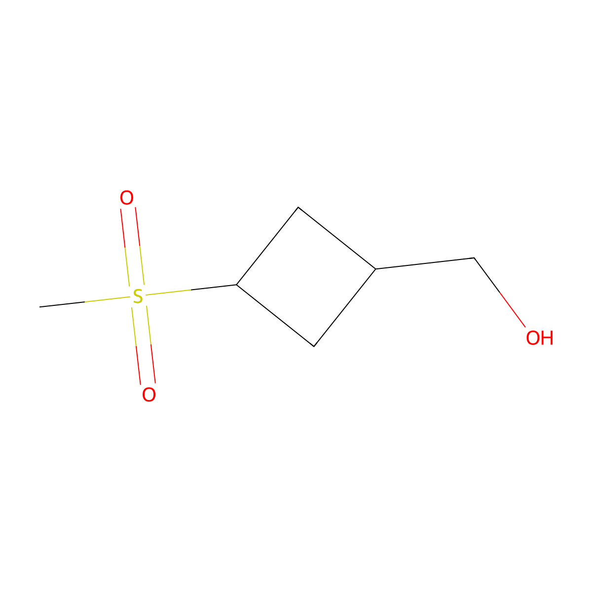 (3-methanesulfonylcyclobutyl)methanol, Mixture of diastereomers molecular structure, CAS 1892413-23-8