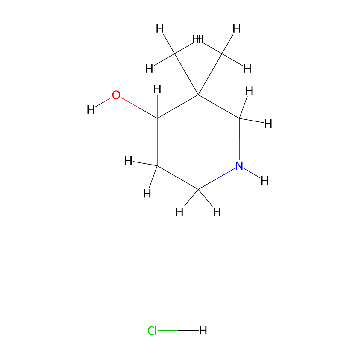 3,3-Dimethylpiperidin-4-ol hydrochloride molecular structure, CAS 1892413-65-8