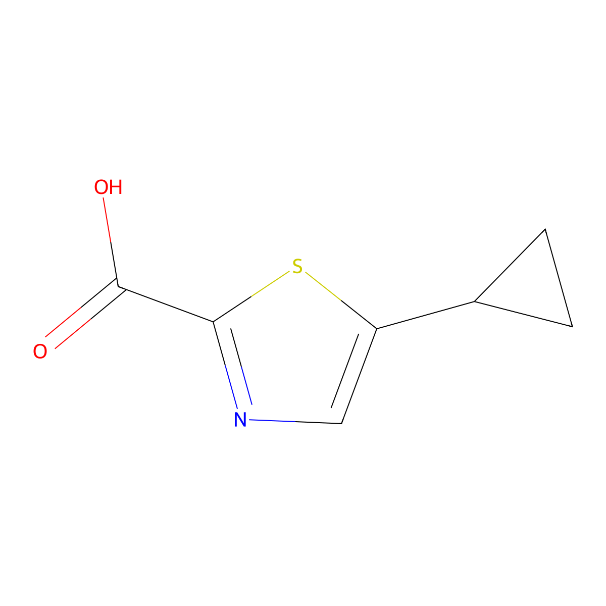 5-Cyclopropylthiazole-2-carboxylic acid molecular structure, CAS 1892415-56-3