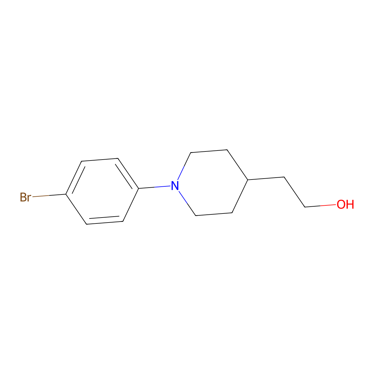 1-(4-Bromophenyl)-4-piperidineethanol molecular structure, CAS 1892419-54-3