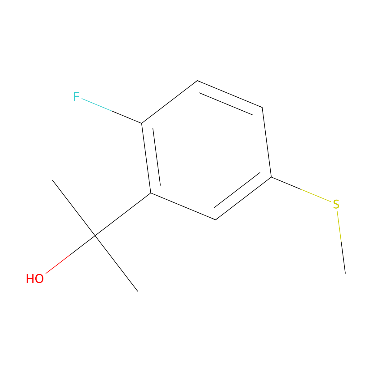 2-Fluoro-alpha,alpha-dimethyl-5-(methylthio)benZenemethanol molecular structure, CAS 1892434-66-0
