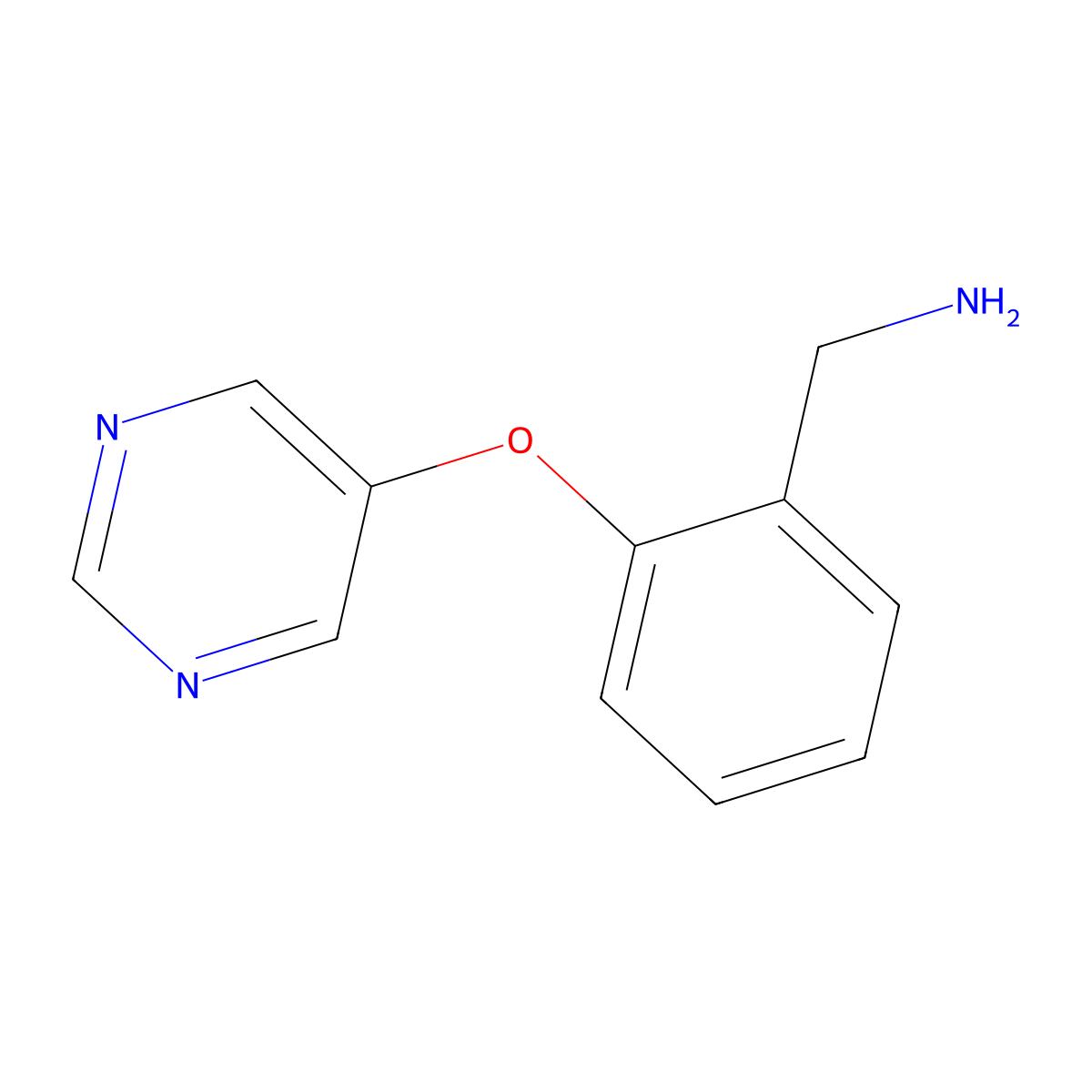 1-[2-(Pyrimidin-5-yloxy)phenyl]methanamine molecular structure, CAS 1892436-39-3