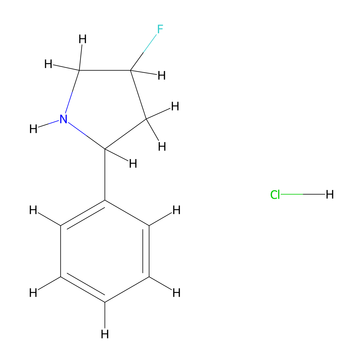 4-Fluoro-2-phenylpyrrolidine hydrochloride molecular structure, CAS 1892446-58-0