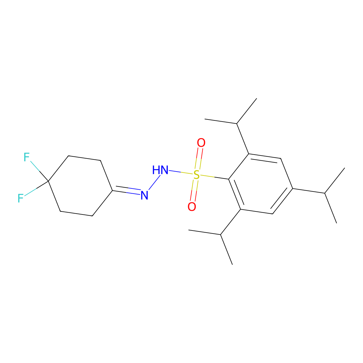 N'-(4,4-Difluorocyclohexylidene)-2,4,6-triisopropylbenzenesulfonohydrazide molecular structure, CAS 1892461-49-2