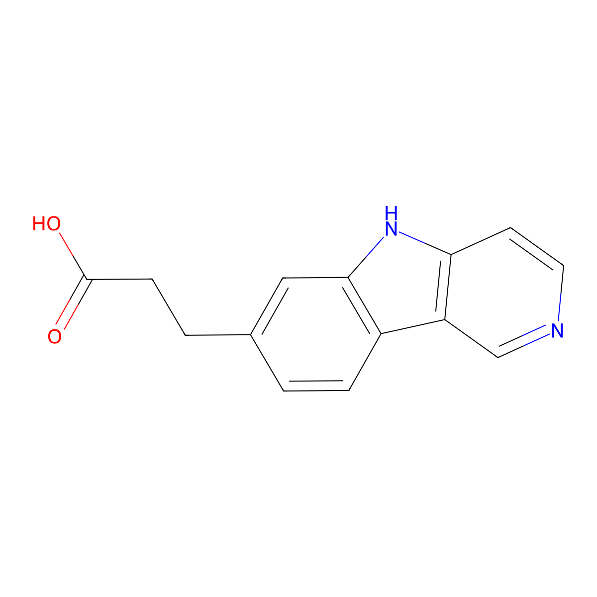 3-(5H-pyrido(4,3-b)indol-7-yl)propanoic acid molecular structure, CAS 1892461-96-9