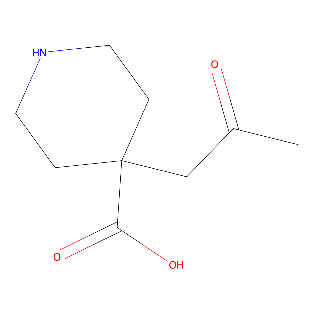 4-(2-Oxopropyl)piperidine-4-carboxylic acid molecular structure, CAS 1892462-63-3