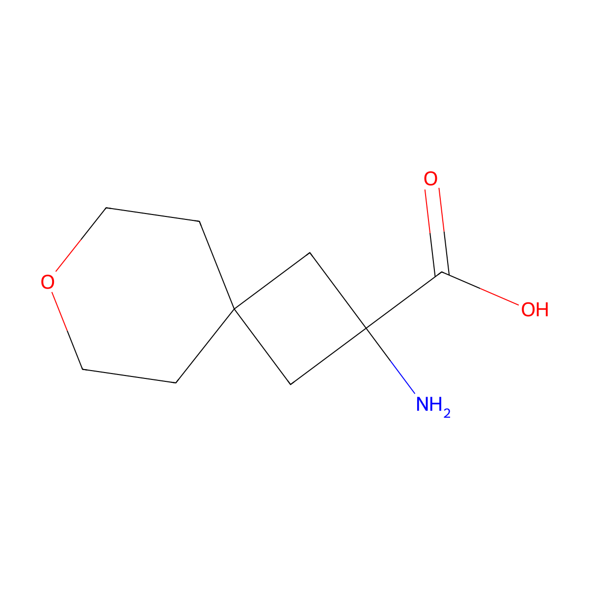 2-Amino-7-oxaspiro[3.5]nonane-2-carboxylic acid molecular structure, CAS 1892462-74-6
