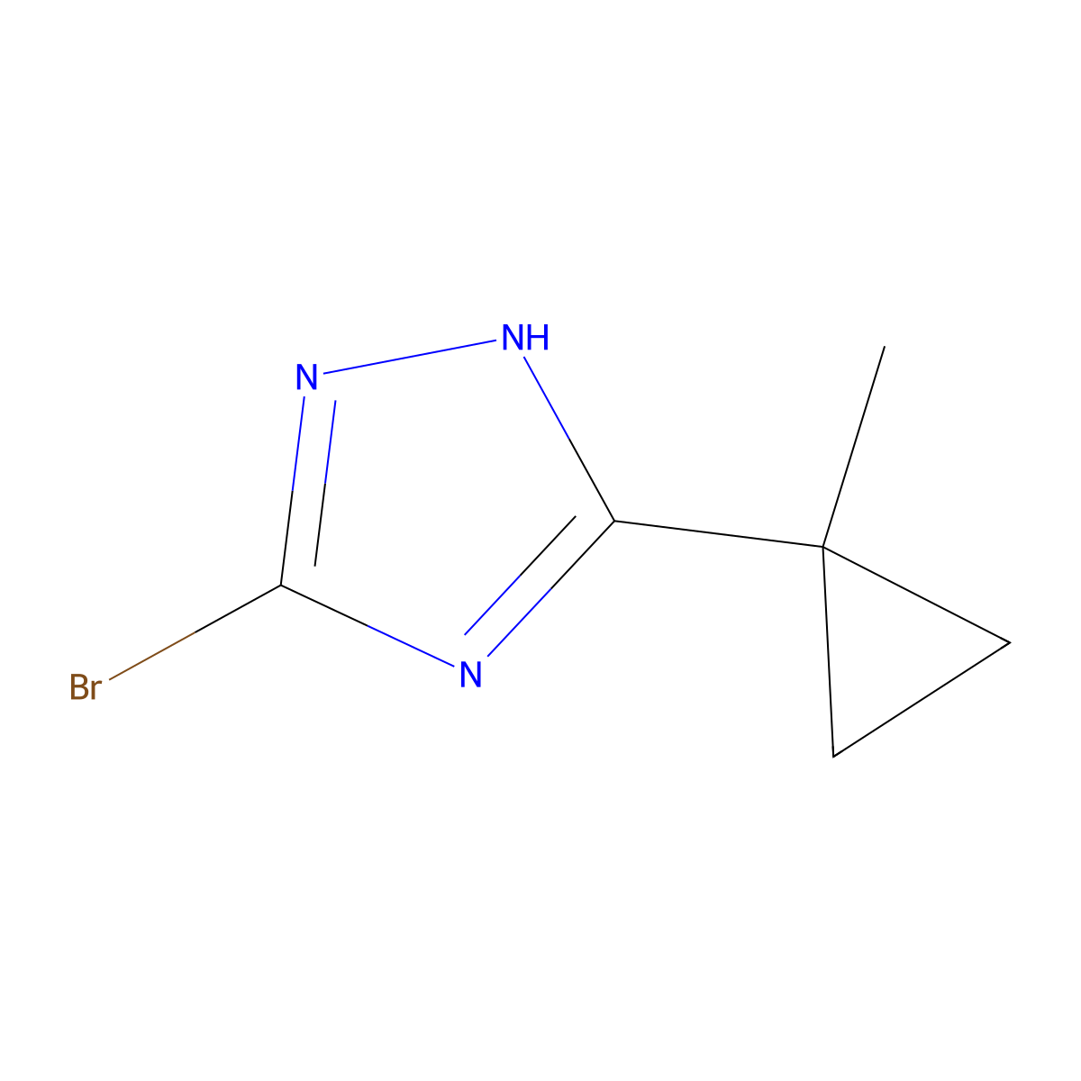 3-bromo-5-(1-methylcyclopropyl)-4H-1,2,4-triazole molecular structure, CAS 1892463-85-2