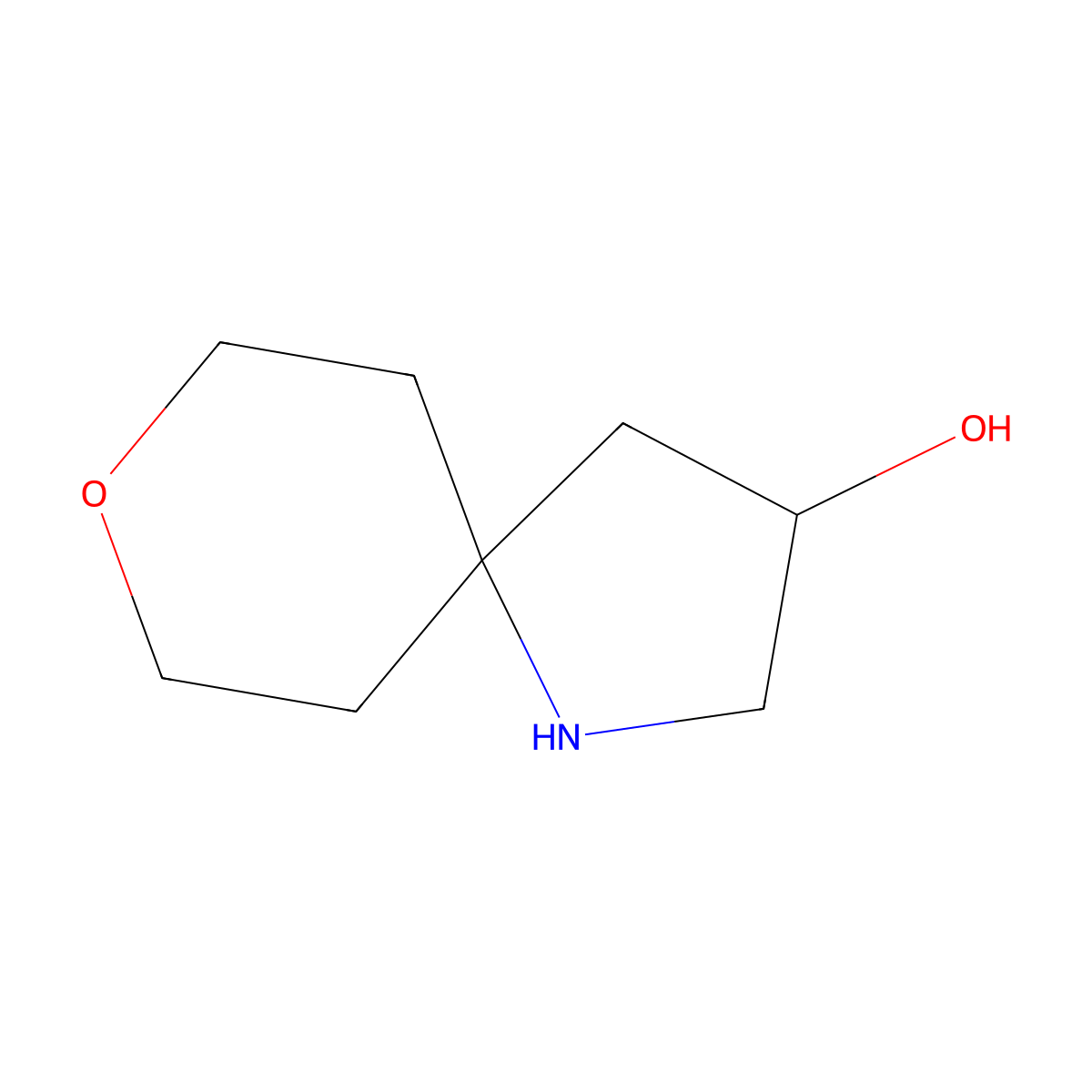 8-Oxa-1-azaspiro[4.5]decan-3-ol molecular structure, CAS 1892474-88-2