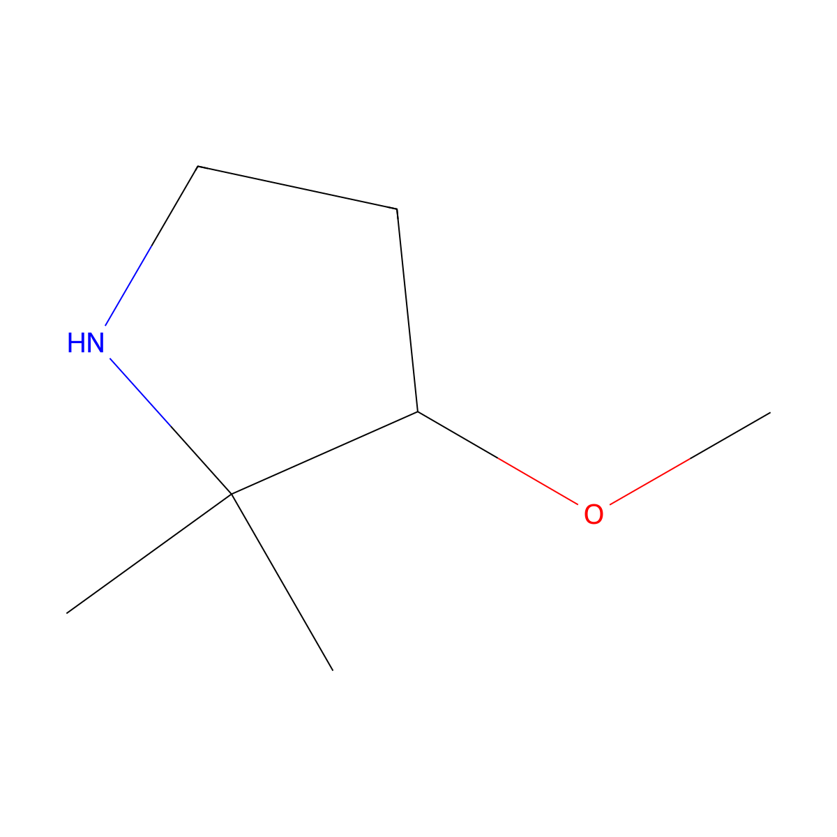 3-Methoxy-2,2-dimethylpyrrolidine molecular structure, CAS 1892475-89-6