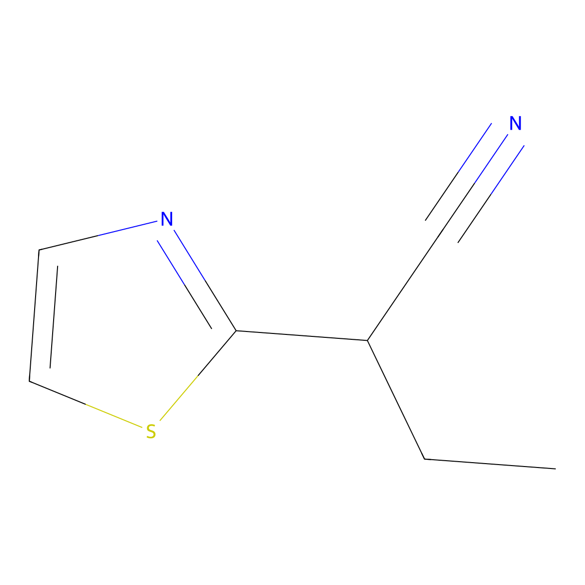 2-(1,3-Thiazol-2-yl)butanenitrile molecular structure, CAS 1892476-74-2