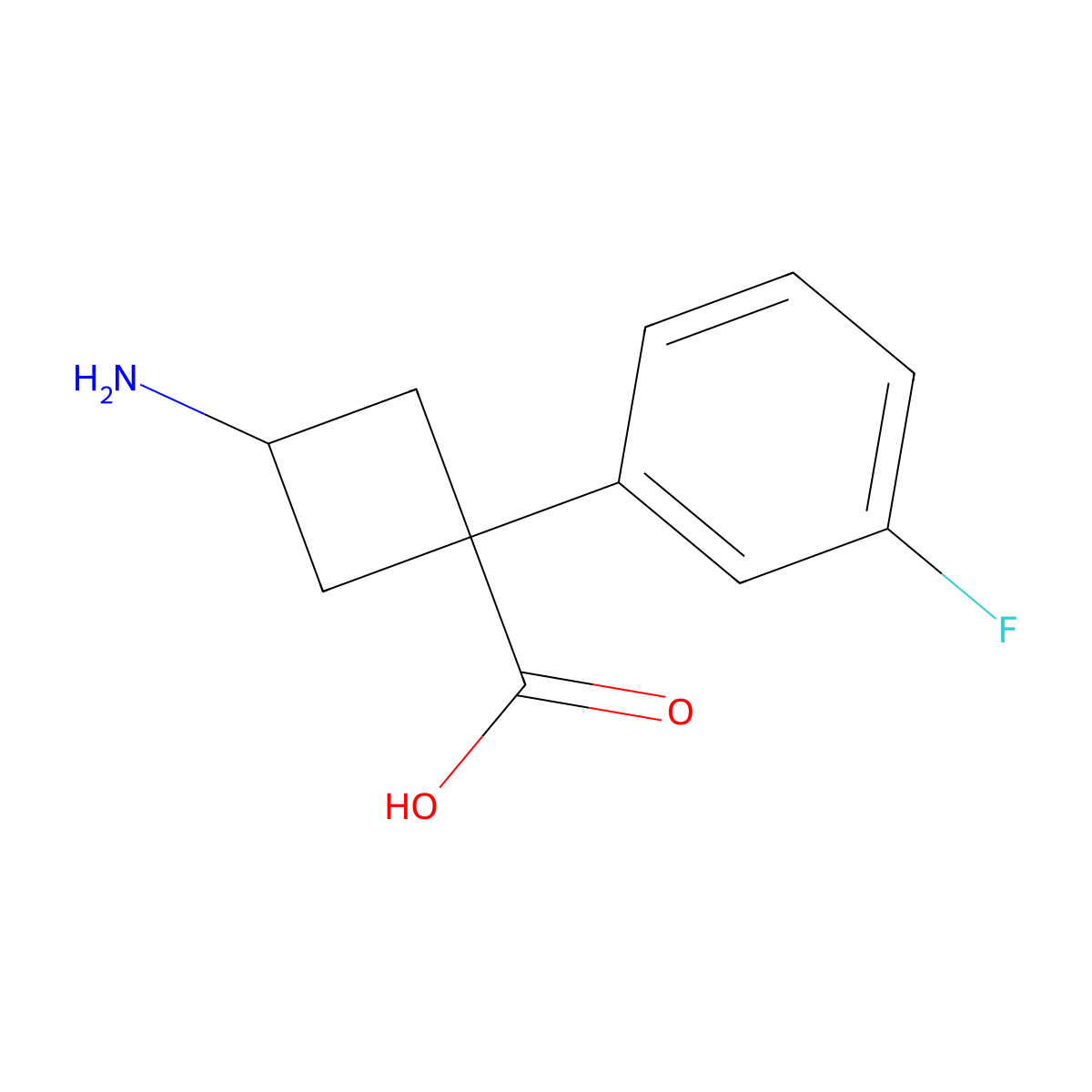 3-Amino-1-(3-fluorophenyl)cyclobutane-1-carboxylic acid molecular structure, CAS 1892494-38-0