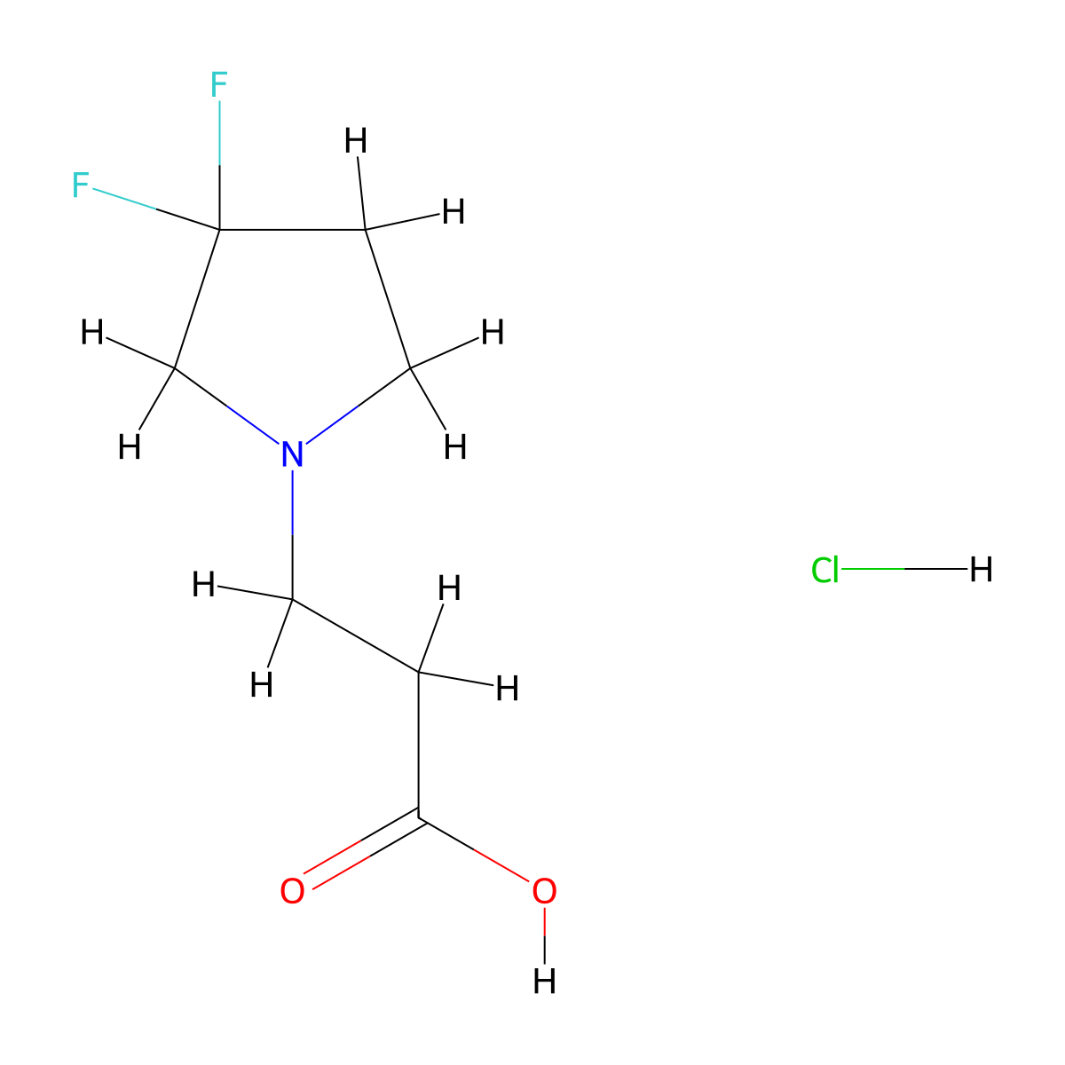 3-(3,3-Difluoro-pyrrolidin-1-yl)-propionic acid hydrochloride molecular structure, CAS 1892495-12-3