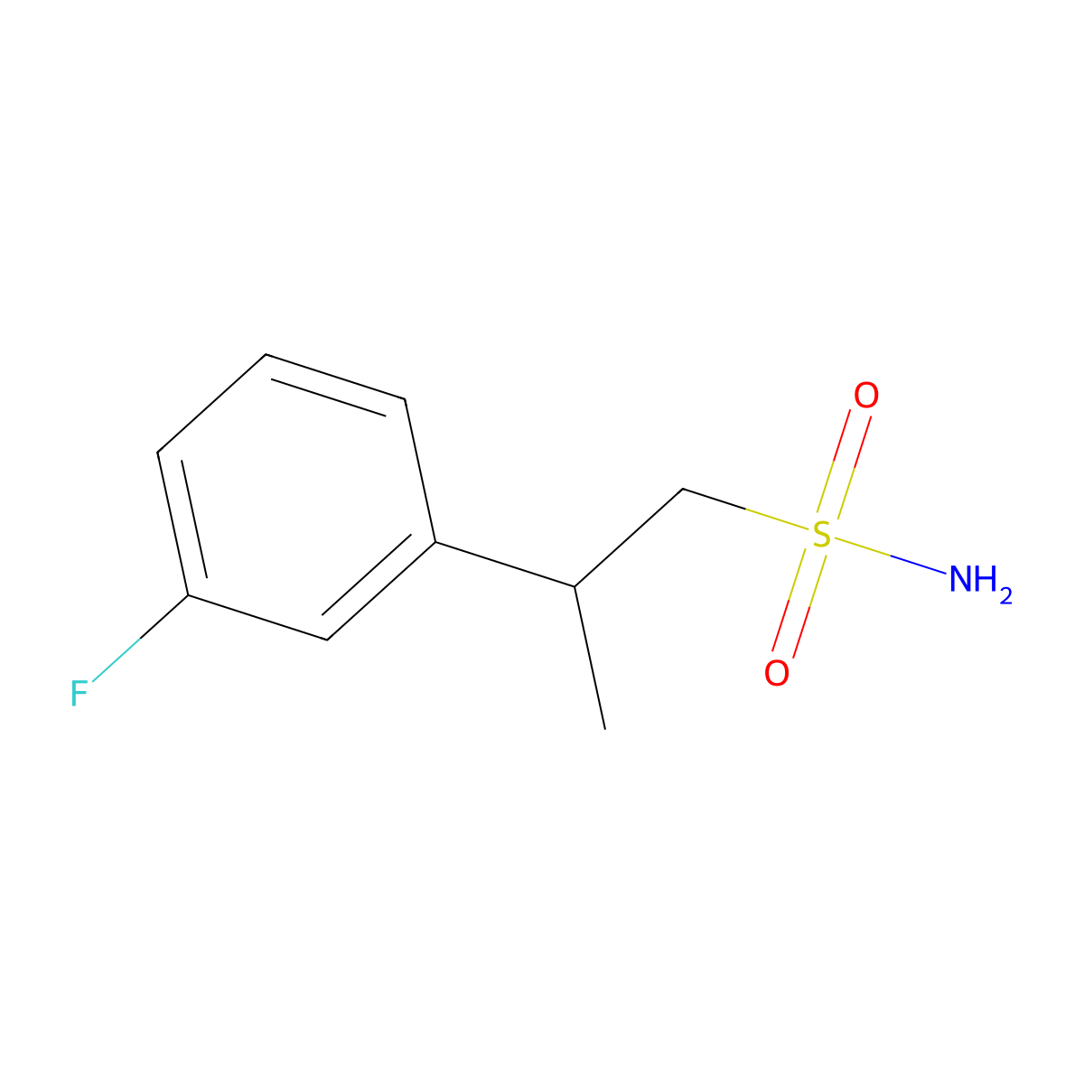 2-(3-Fluorophenyl)propane-1-sulfonamide molecular structure, CAS 1892497-64-1