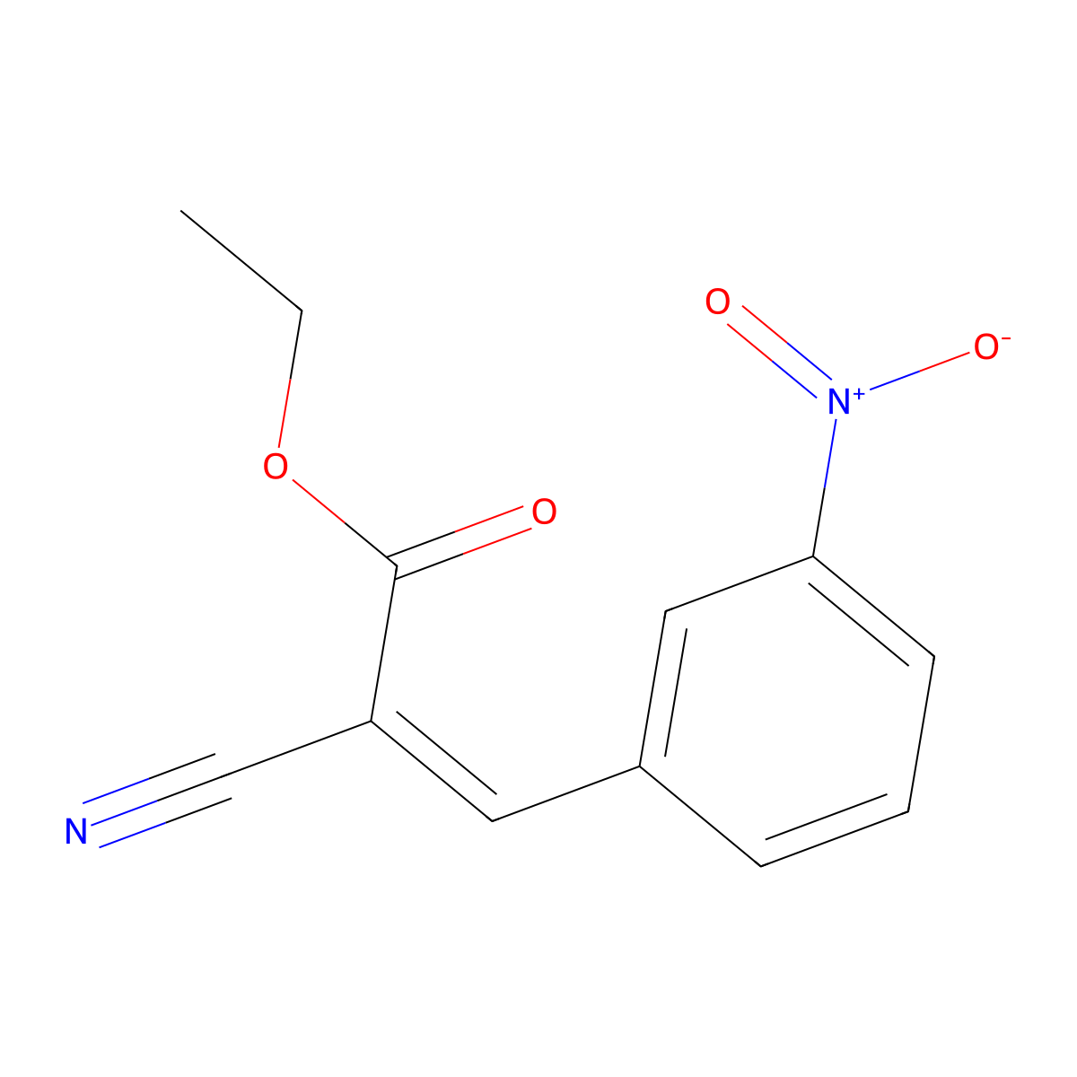 Ethyl 2-cyano-3-(3-nitrophenyl)acrylate molecular structure, CAS 18925-00-3