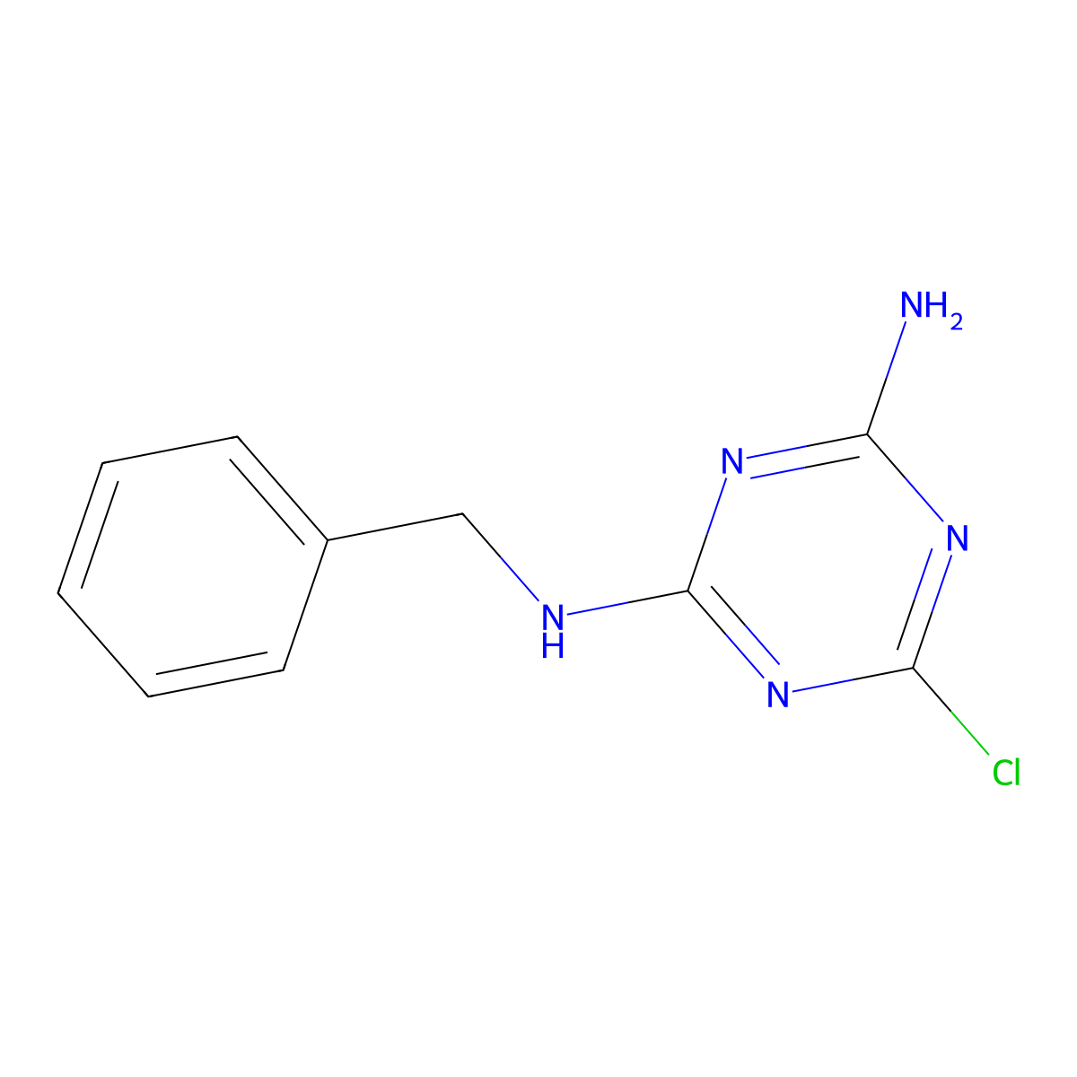 N-benzyl-6-chloro-1,3,5-triazine-2,4-diamine molecular structure, CAS 189250-15-5