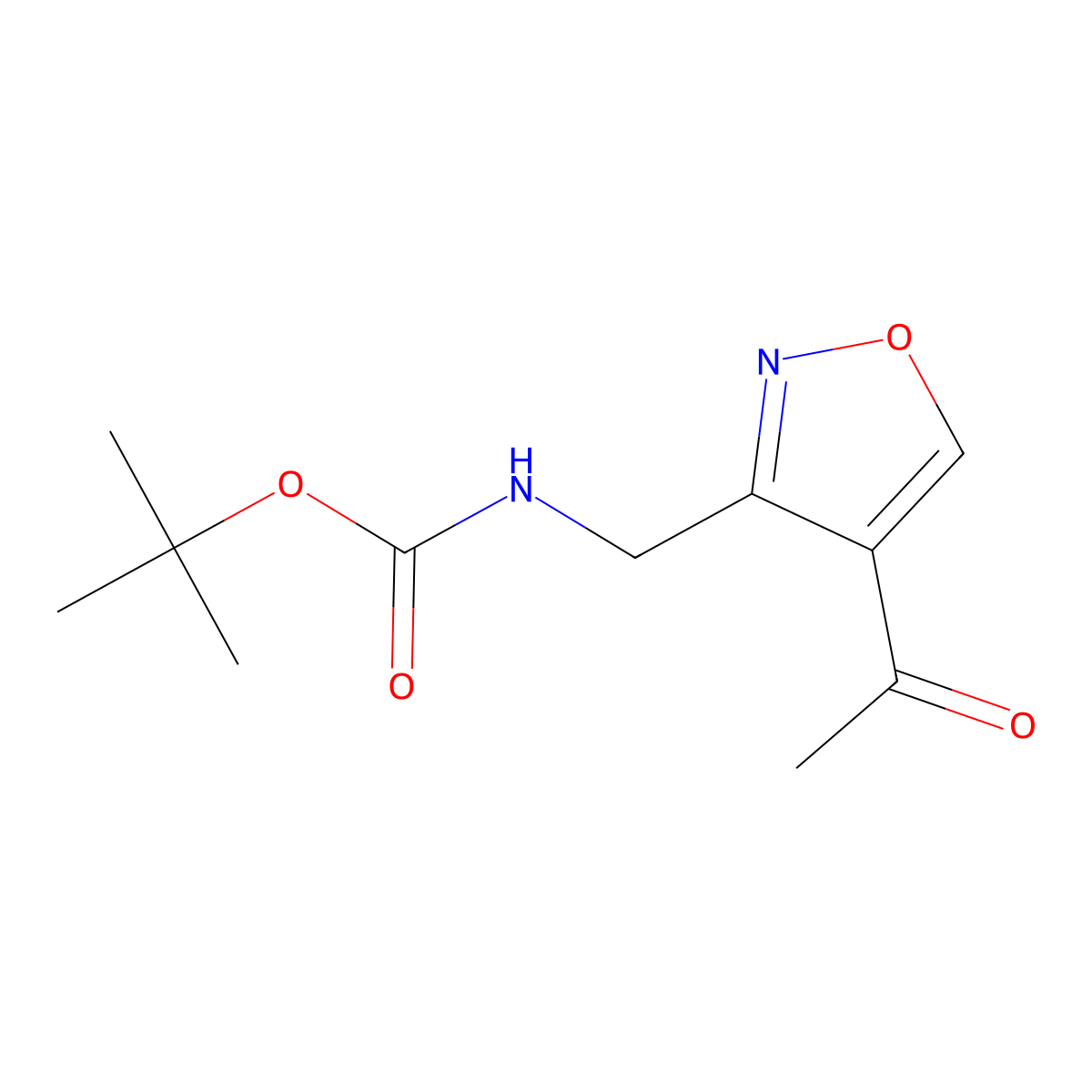 tert-butyl N-[(4-acetyl-1,2-oxazol-3-yl)methyl]carbamate molecular structure, CAS 1892519-69-5