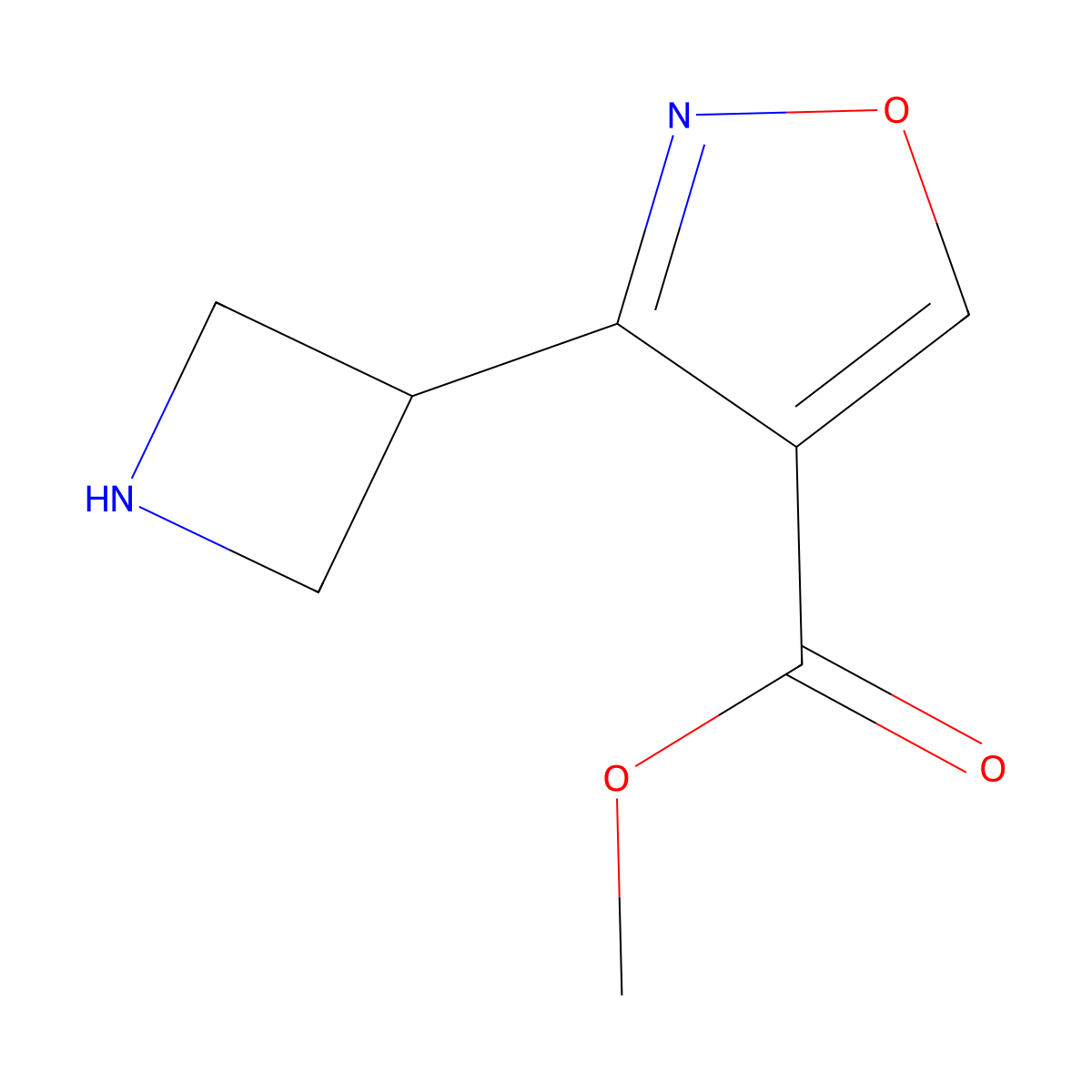 Methyl 3-(azetidin-3-yl)-1,2-oxazole-4-carboxylate molecular structure, CAS 1892520-02-3