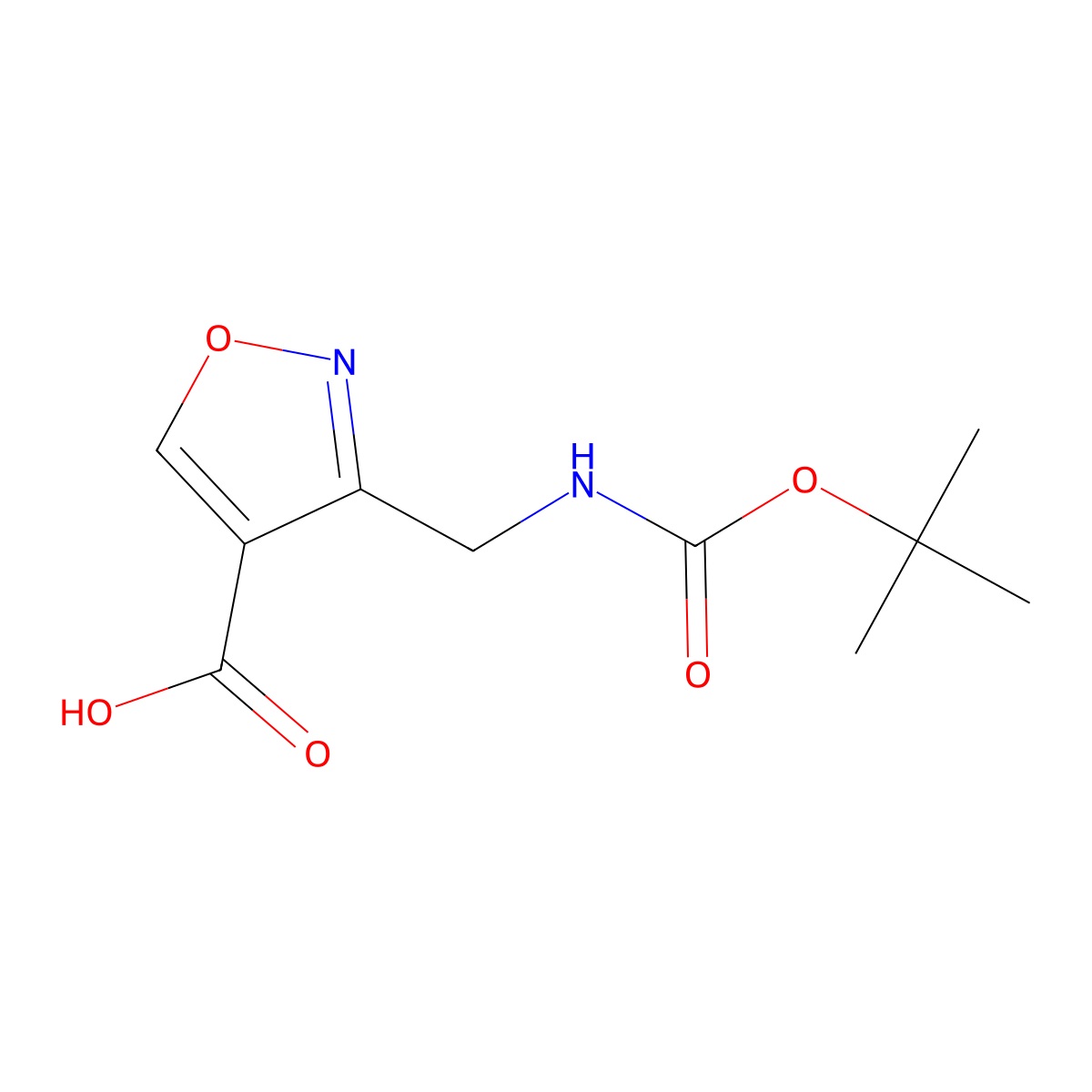 3-({[(Tert-butoxy)carbonyl]amino}methyl)-1,2-oxazole-4-carboxylic acid molecular structure, CAS 1892520-53-4
