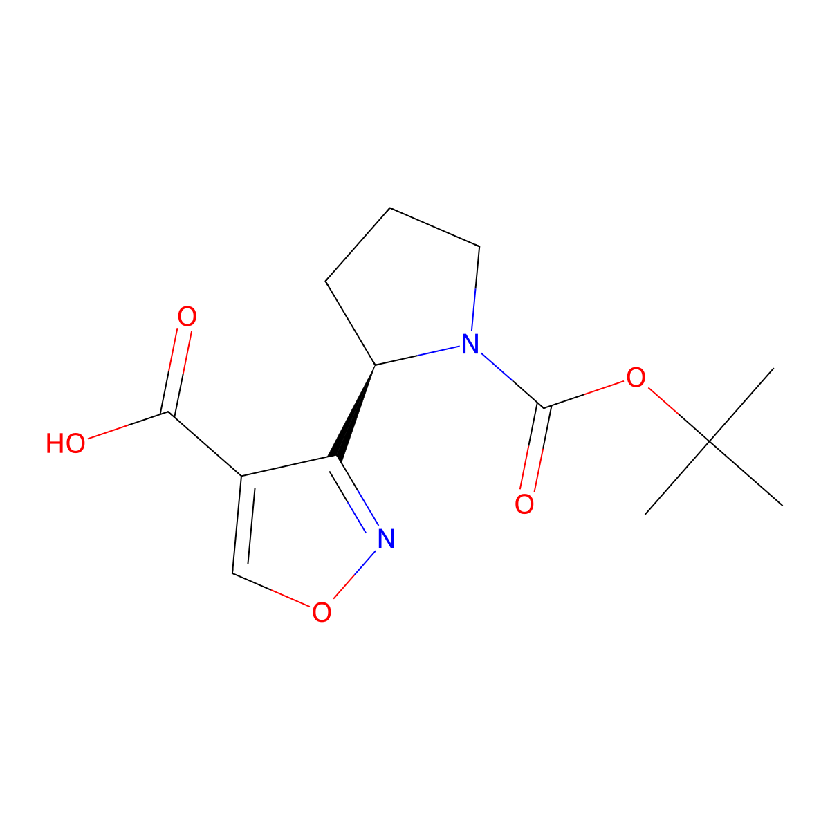 (R)-3-(1-Boc-pyrrolidin-2-YL)isoxazole-4-carboxylic acid molecular structure, CAS 1892520-57-8
