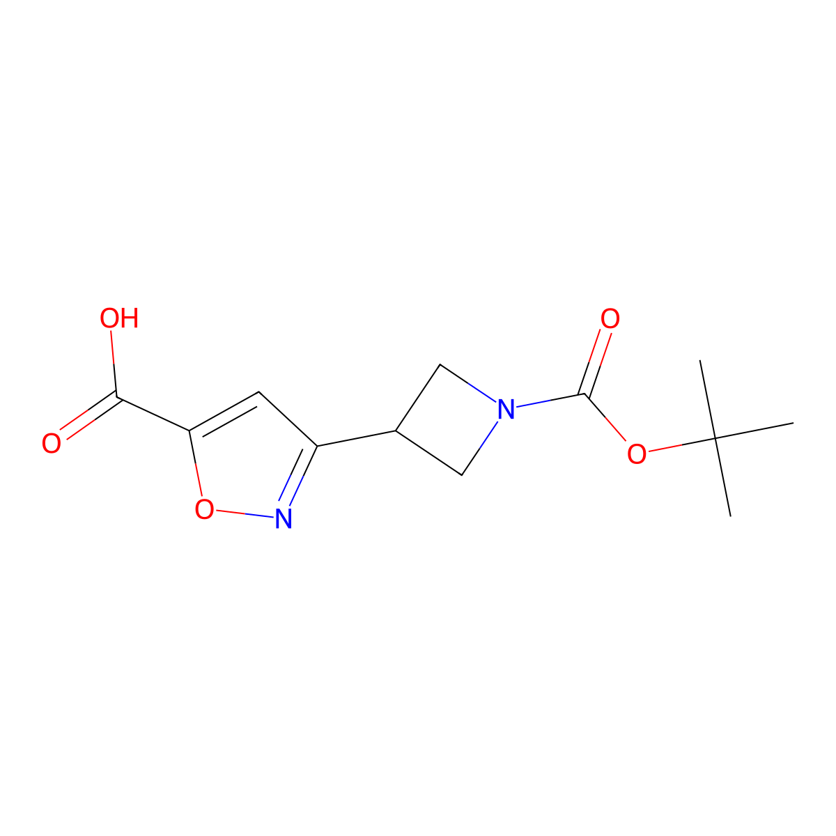 3-{1-[(Tert-butoxy)carbonyl]azetidin-3-yl}-1,2-oxazole-5-carboxylic acid molecular structure, CAS 1892520-61-4