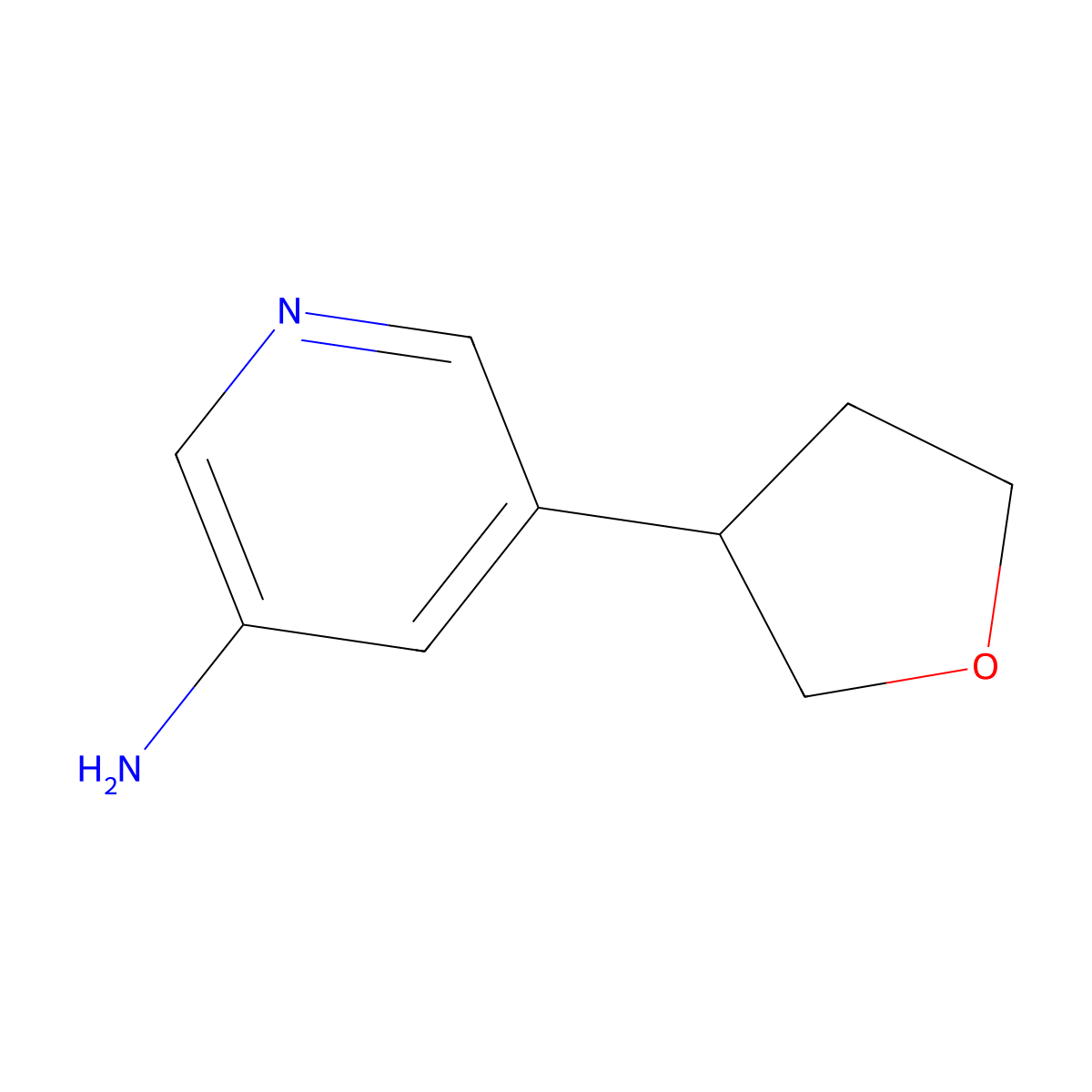 5-(Oxolan-3-yl)pyridin-3-amine molecular structure, CAS 1892538-43-0
