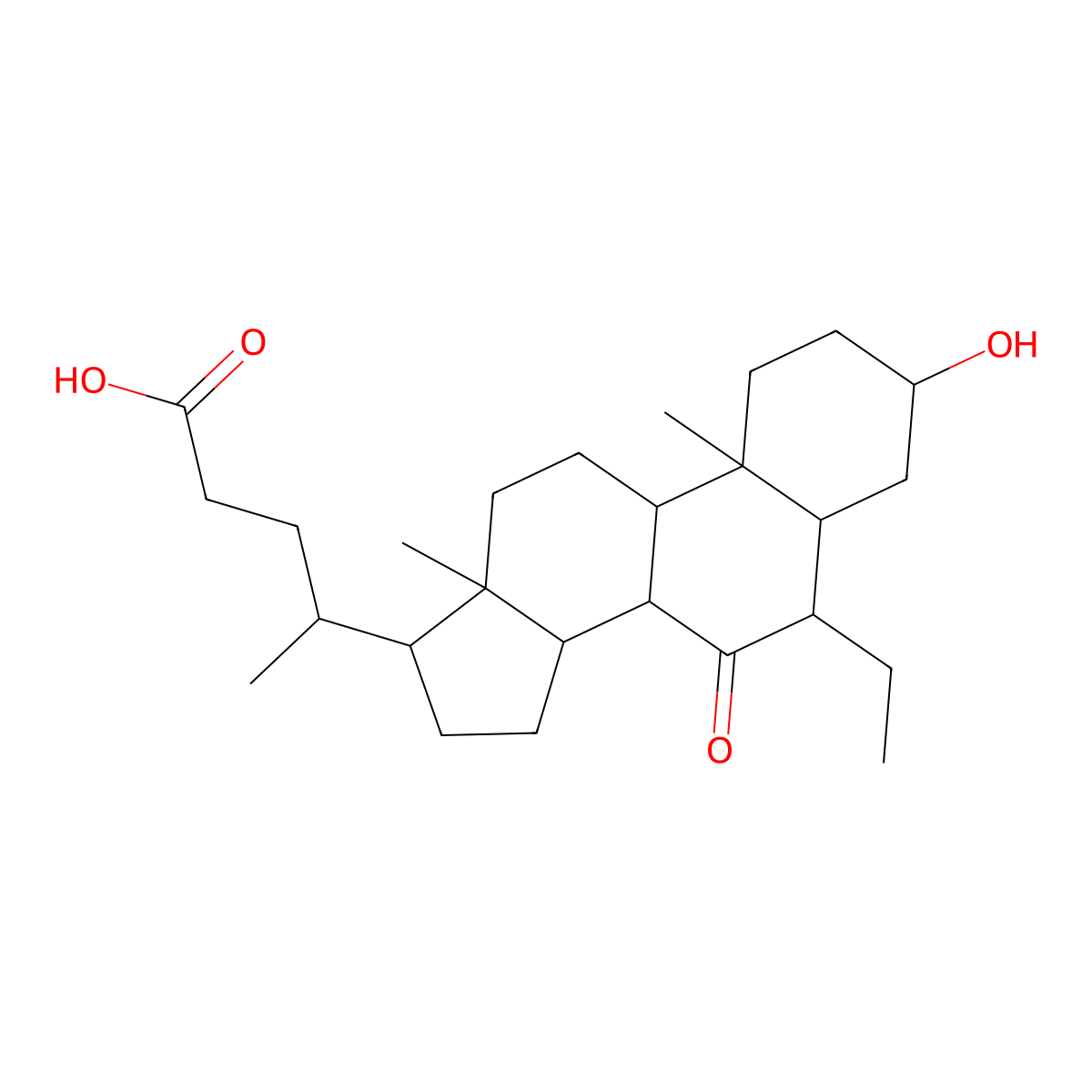 (R)-4-((3R,5S,8S,9S,10S,13R,14S,17R)-6-ethyl-3-hydroxy-10,13-dimethyl-7-oxo-hexadecahydro-1H-cyclopenta[a]phenanthren-17-yl)pentanoic acid molecular structure, CAS 1892540-33-8
