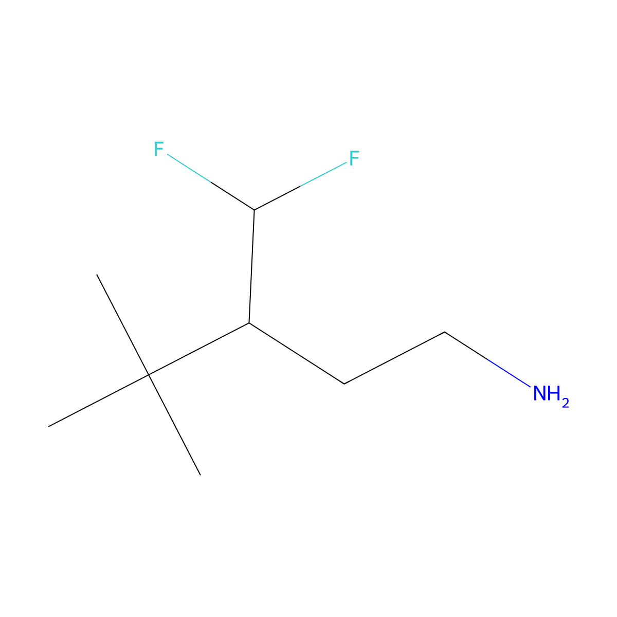 3-(Difluoromethyl)-4,4-dimethylpentan-1-amine molecular structure, CAS 1892541-30-8