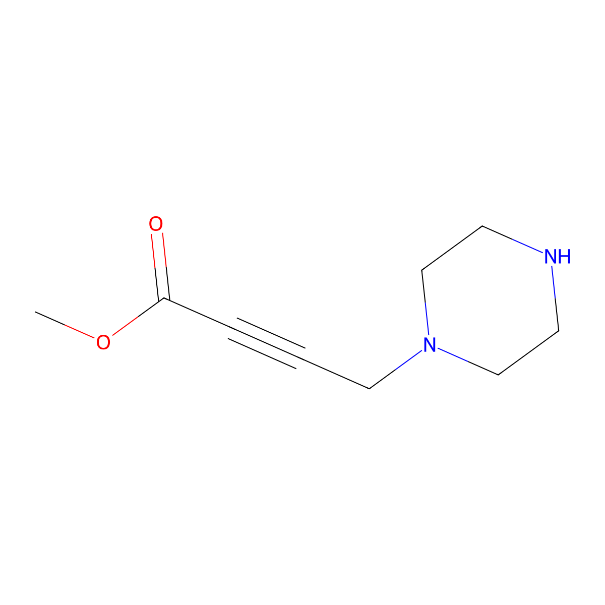 Methyl 4-(piperazin-1-yl)but-2-ynoate molecular structure, CAS 1892541-90-0