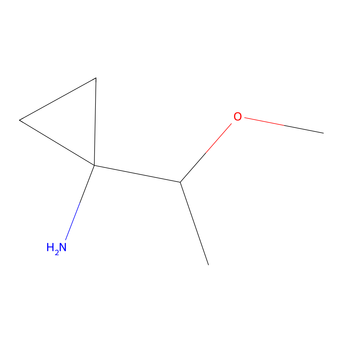 1-(1-Methoxyethyl)cyclopropan-1-amine molecular structure, CAS 1892570-51-2