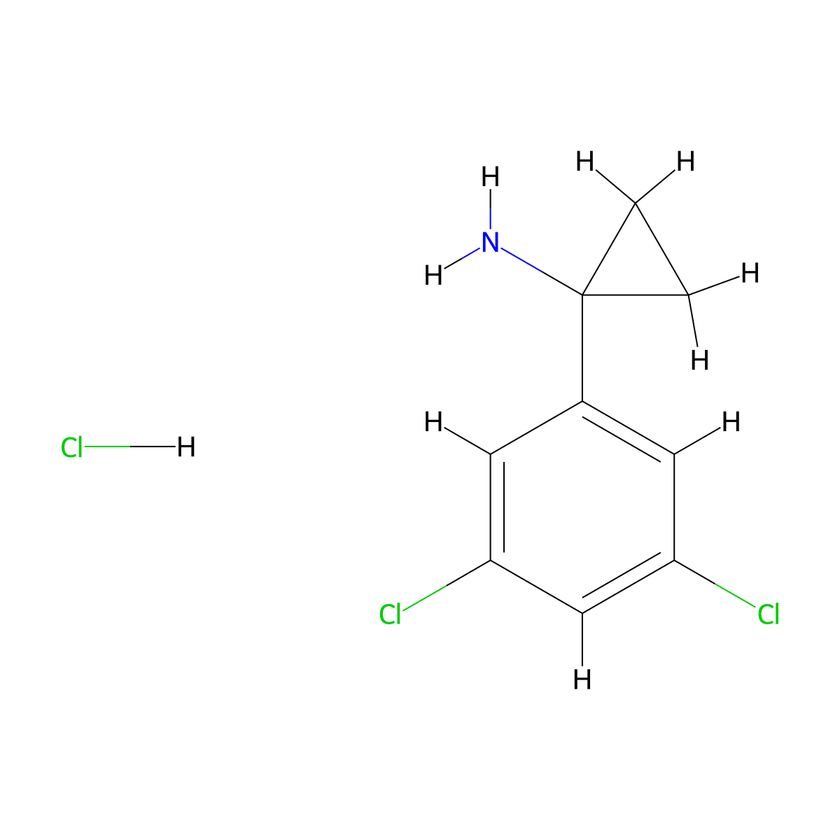 1-(3,5-Dichlorophenyl)cyclopropanamine hydrochloride molecular structure, CAS 1892570-67-0