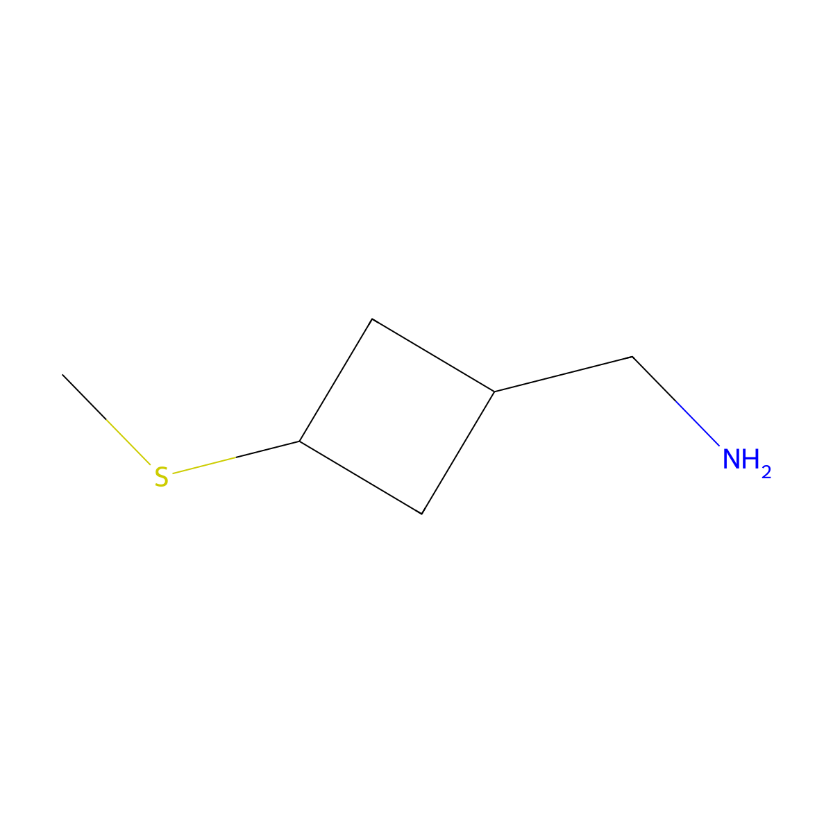 1-[(1r,3r)-3-(Methylsulfanyl)cyclobutyl]methanamine molecular structure, CAS 1892570-99-8