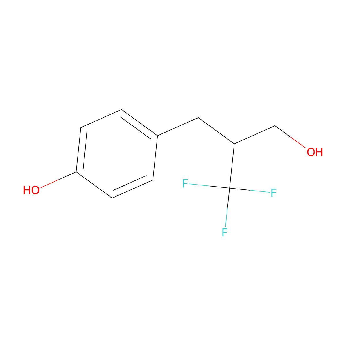 4-[3-Hydroxy-2-(trifluoromethyl)propyl]phenol molecular structure, CAS 1892582-05-6