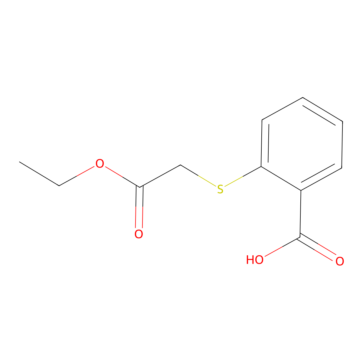 2-[(2-Ethoxy-2-oxoethyl)thio]benzoic acid molecular structure, CAS 18926-41-5