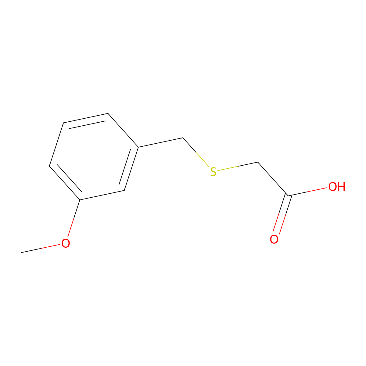 2-[(3-Methoxyphenyl)methylsulfanyl]acetic acid molecular structure, CAS 18926-47-1