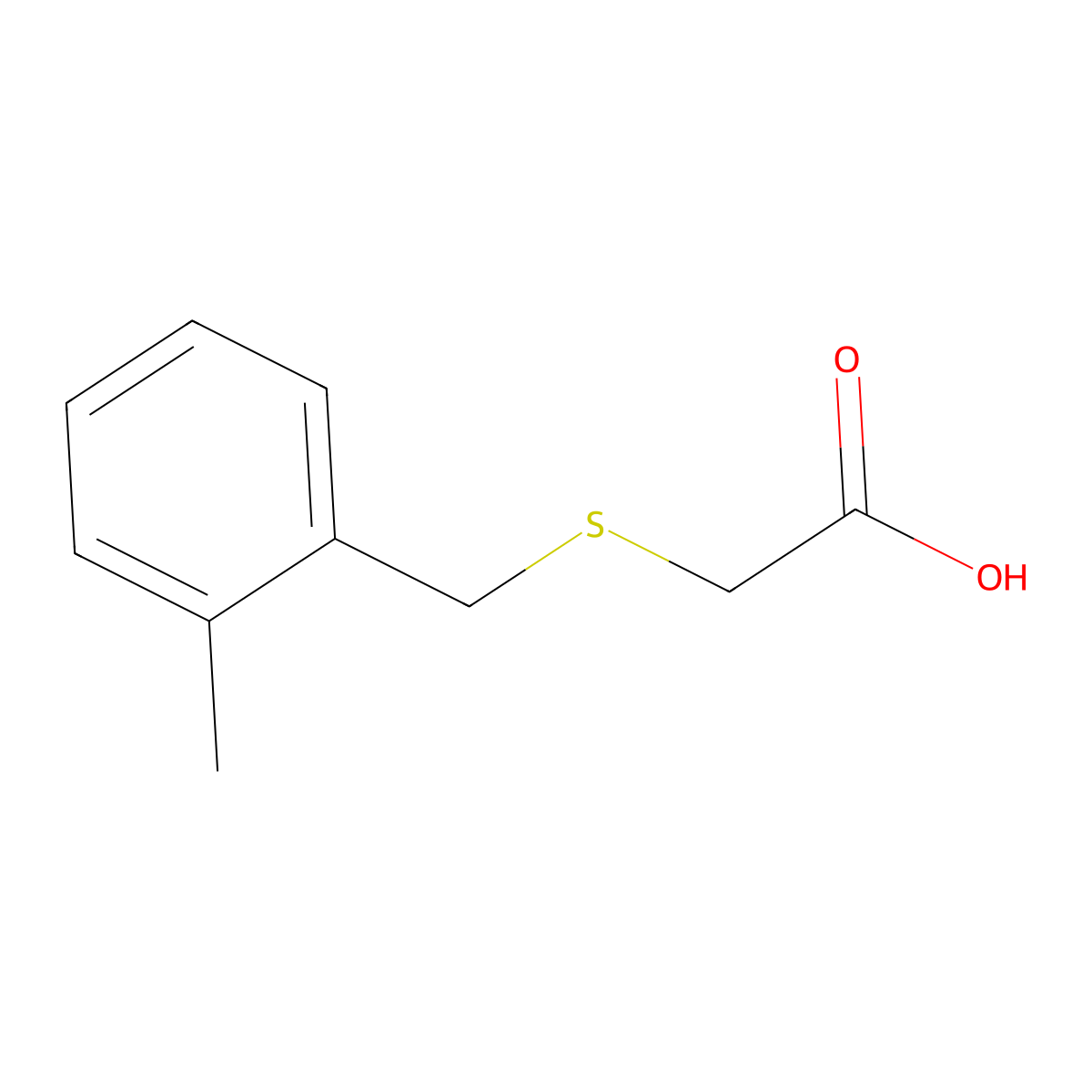 [(2-Methylbenzyl)thio]acetic acid molecular structure, CAS 18926-49-3