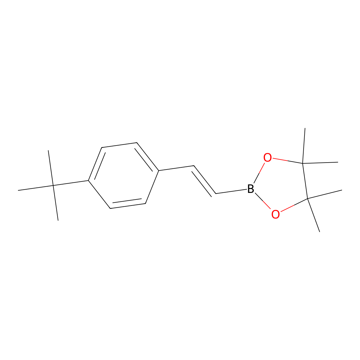 (E)-2-(4-(tert-Butyl)styryl)-4,4,5,5-tetramethyl-1,3,2-dioxaborolane molecular structure, CAS 1892603-13-2