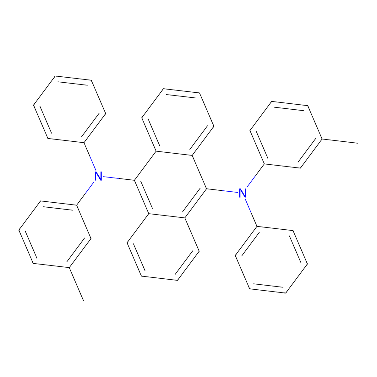 9,10-Bis[phenyl(m-tolyl)-amino]anthracene molecular structure, CAS 189263-81-8